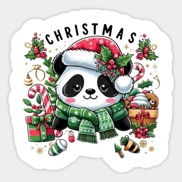 Panda merry christmas Sticker by World Famous Pandas